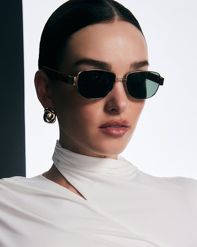 THE ADDISON - GOLD-HAVANA TORT-GREEN