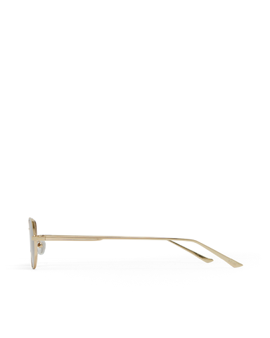 Women's sunglasses with metal gold frame, double bridge design and tinted lenses