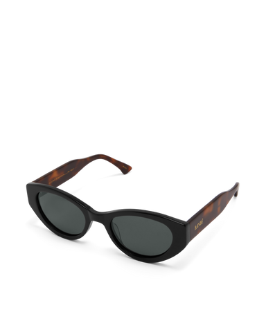 Women’s tortoiseshell cat-eye sunglasses with chunky acetate frame, tinted lenses