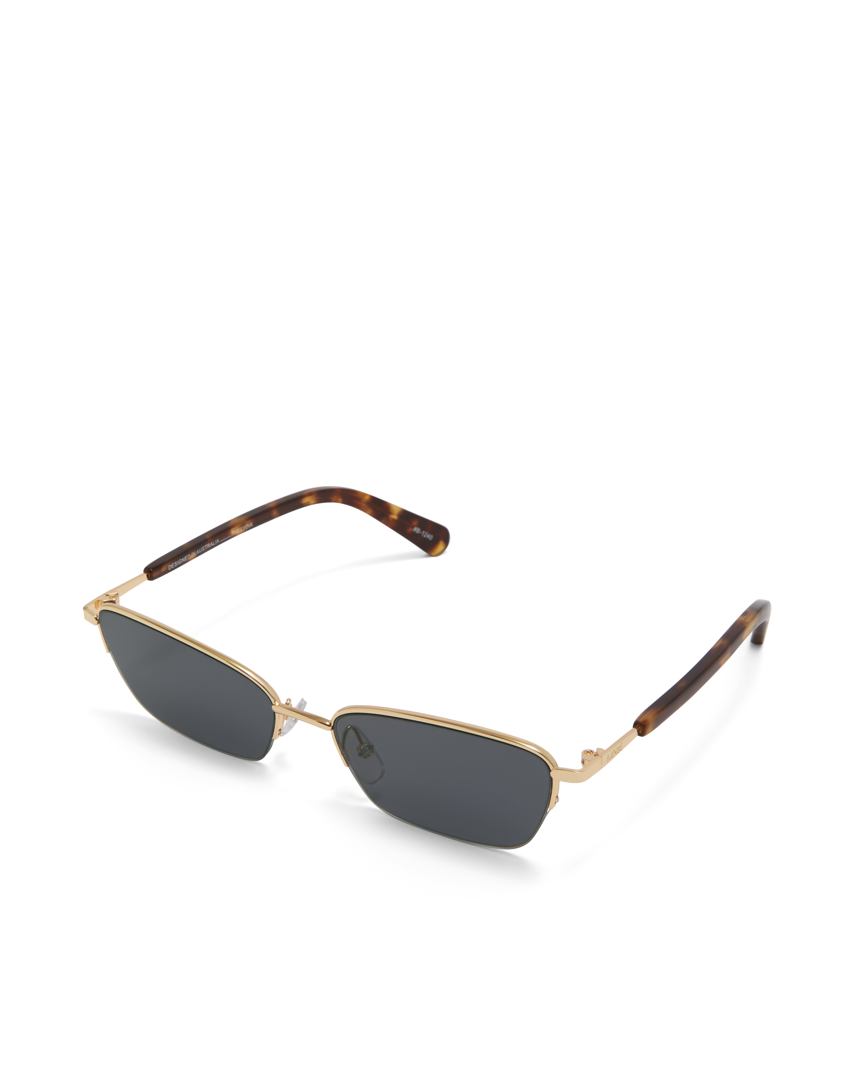 Women's sunglasses with gold frame and tortoiseshell accents
