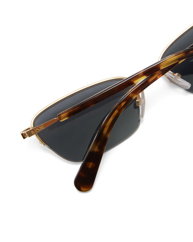 Women's sunglasses with gold frame and tortoiseshell accents