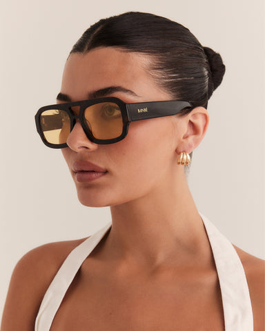 THE SUKI - DARK HAVANA TORT-YELLOW