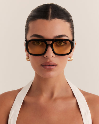 THE SUKI - DARK HAVANA TORT-YELLOW