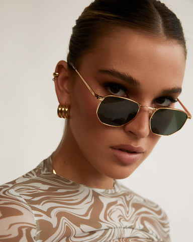 THE BALTI - GOLD-GREEN  $69.95 SUNGLASSES BANBE Banbé Eyewear